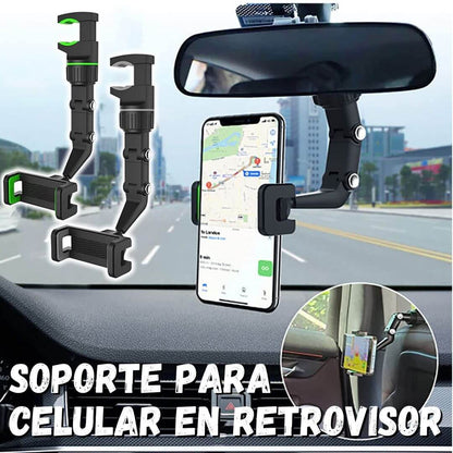 SOPORTE PARA CELULAR EN RETROVISOR PREMIUM