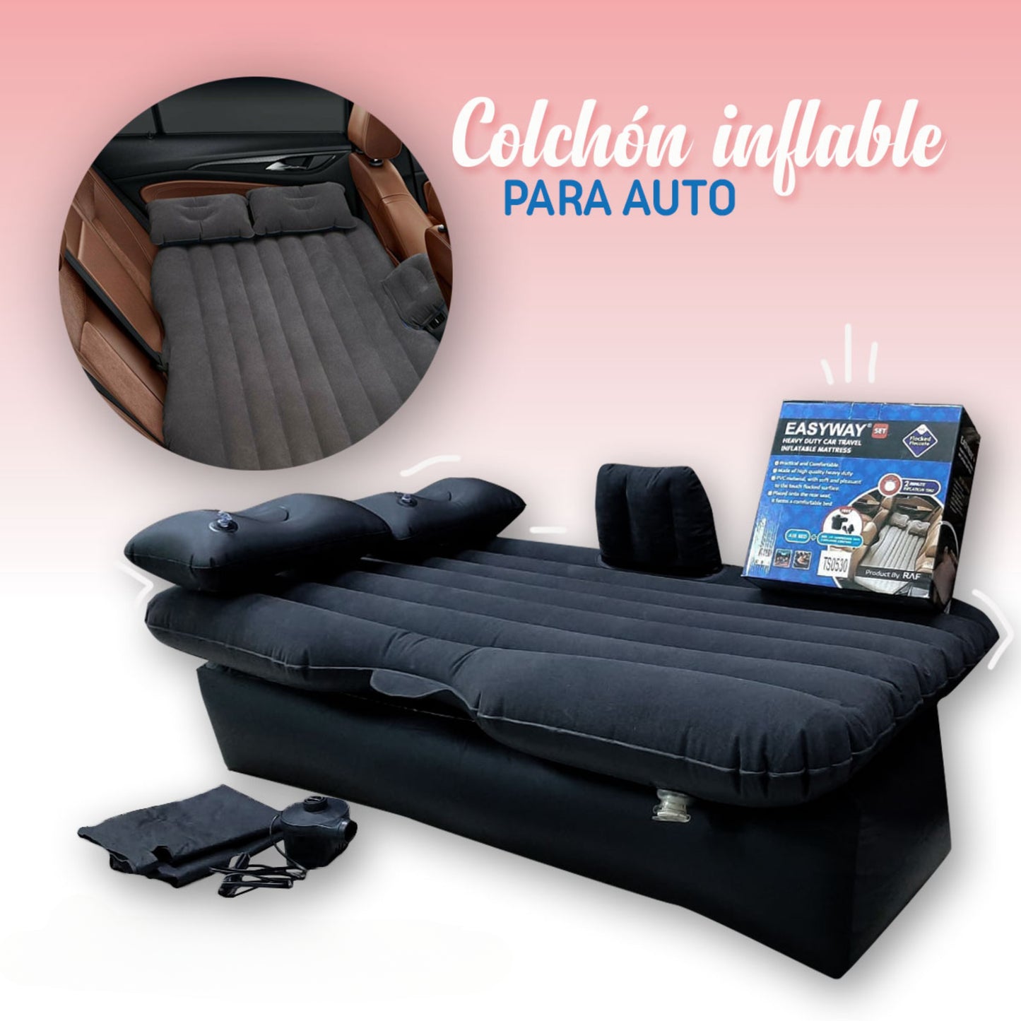 CAMA INFLABLE PARA AUTO💥