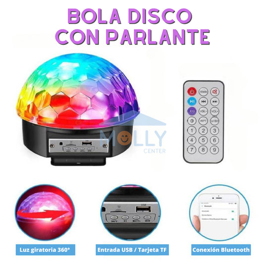 BOLA DISCO CON PARLANTE🌈