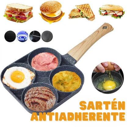 😍SARTÉN ANTIADHERENTE 4 ESPACIOS🍳