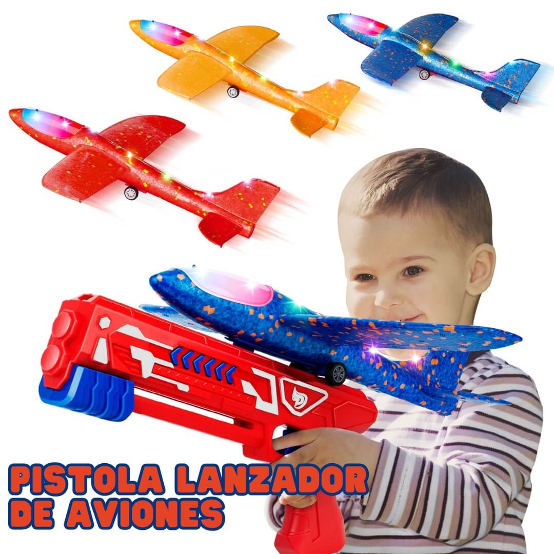 😲JUGUETE PISTOLA LANZADOR DE AVIONES✈️