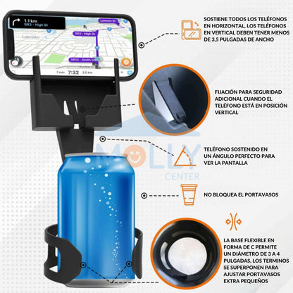 SOPORTE PARA CELULAR Y PORTAVASOS📲